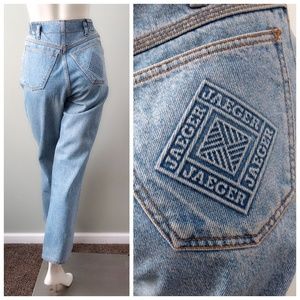 🎉HP 🎉 Vintage 1980s Jaeger UK LOGO High-Waist Mom Jeans W26-28